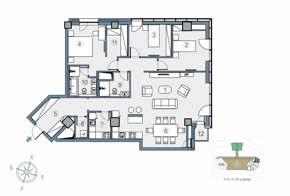River Plaza 135m2 байр