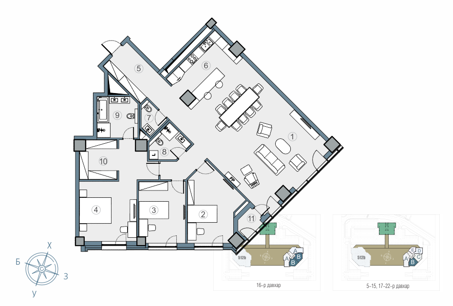 River Plaza 172m2 байр