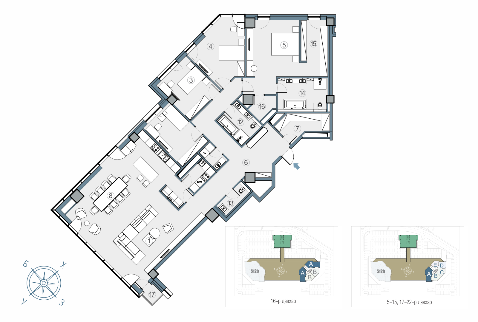 River Plaza 225m2 байр